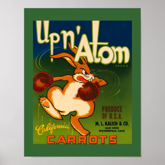Vintage California Carrots Ad Art Poster (Voorkant)