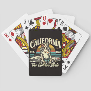 Vintage California Girl Pokerkaarten