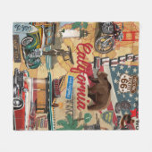Vintage California poster with tourist Fleece Deken (Voorkant (Horizontaal))