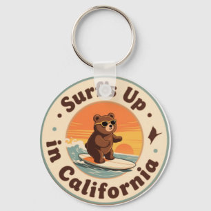Vintage California Surf's Up Surfende Beer Sleutelhanger