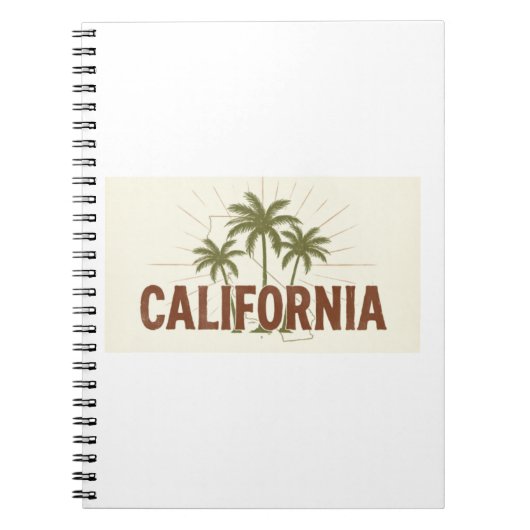 Vintage California Sweatshirt | Retro Palm Tree St Notitieboek (Voorkant)