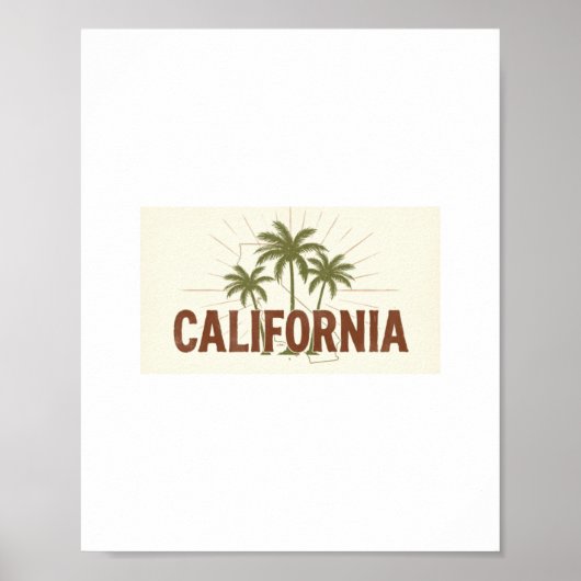 Vintage California Sweatshirt | Retro Palm Tree St Poster (Voorkant)