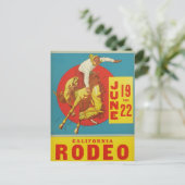 Vintage Californië Rodeo Briefkaart (Staand voorkant)