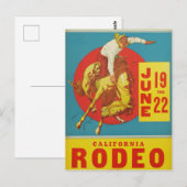 Vintage Californië Rodeo Briefkaart (Voorkant / Achterkant)