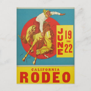 Vintage Californië Rodeo Briefkaart