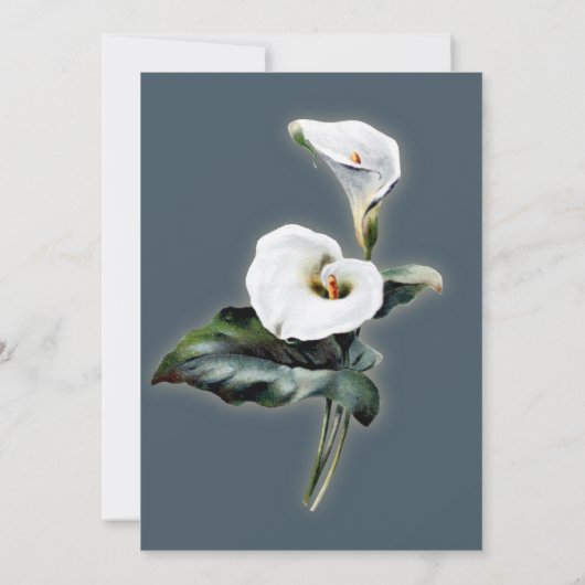 Vintage Calla Lily Wedding Uitnodiging (Achterkant)
