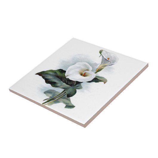 Vintage callalily tegeltje (Zijkant)