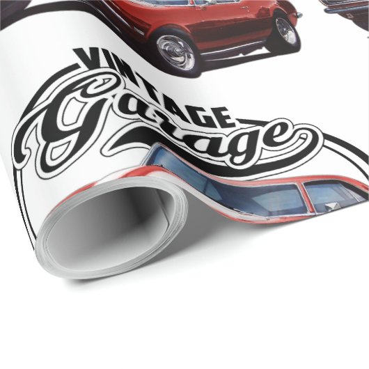 Vintage Camaro Garage Cadeaupapier (Rol Hoek)