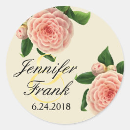 Vintage Camellia Botanisch Ronde Sticker