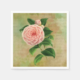 Vintage Camellia French Botanical Servetten