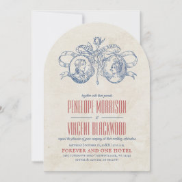 Vintage Cameo Love Wedding Invitation Kaart