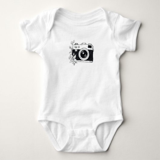 Vintage Camera – Bloemenschets Romper (Voorkant)