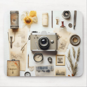 Vintage camera en prullaria muismat