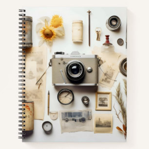 Vintage camera en snuisterijen notitieboek