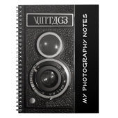 Vintage camera fotografen notebook notitieboek (Voorkant)