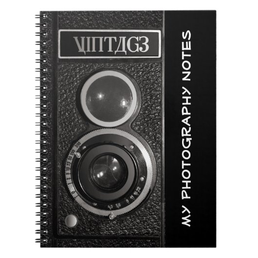 Vintage camera fotografen notebook notitieboek (Voorkant)