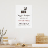 Vintage Camera Instagram Foto's Hashtag Bord Poster (Keuken)