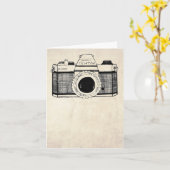 Vintage Camera Kaart (Gele Bloem)