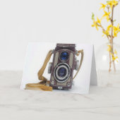 Vintage Camera Kaart (Gele Bloem)