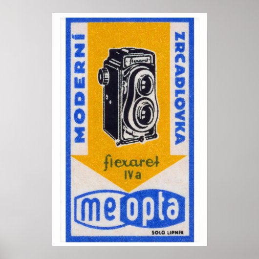 Vintage Camera - Matchbox Print - Tsjechisch Kunst (Voorkant)