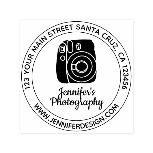 Vintage Camera Zelfinktende Stempel (Design)