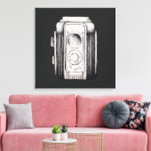 Vintage Camera Zwart Zonder tekst Canvas Afdruk (Insitu (Woonkamer))
