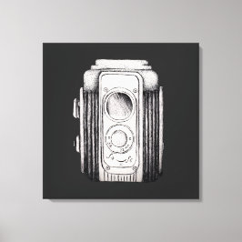 Vintage Camera Zwart Zonder tekst Canvas Afdruk