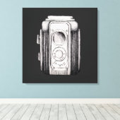 Vintage Camera Zwart Zonder tekst Canvas Afdruk (Insitu (Houten vloer))