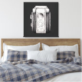 Vintage Camera Zwart Zonder tekst Canvas Afdruk (Insitu (Slaapkamer))