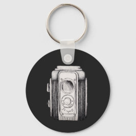Vintage Camera Zwart Zonder tekst Sleutelhanger
