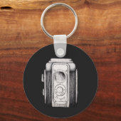 Vintage Camera Zwart Zonder tekst Sleutelhanger (Voorkant)