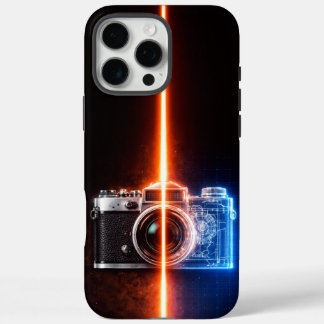 Vintage Camerablauwdruk iPhone 16 Pro Max Hoesje