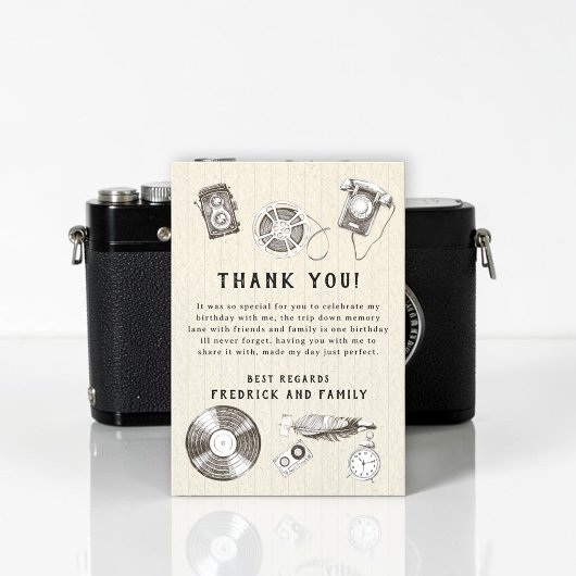 Vintage Camerafilmrol Retro Bedankkaart