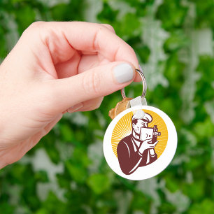 Vintage Cameraman Retro Fotograaf Sleutelhanger