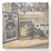 Vintage camera's en fotoafdruk