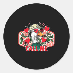 Vintage Camo Bel Me Eend Jacht Valentijns Grappig Ronde Sticker