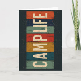 Vintage Camp Life Typography Bedankkaart