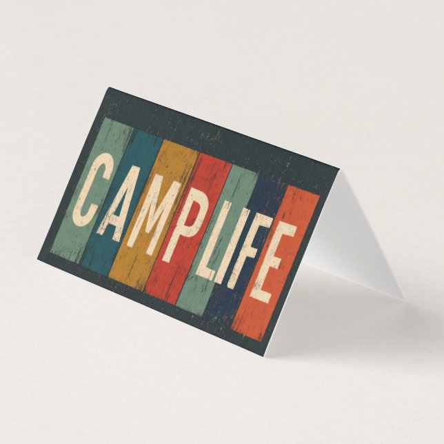 Vintage Camp Life Typography Kaart (Voorkant)