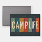 Vintage Camp Life Typography Magneet (Voorkant / Achterkant)