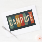 Vintage Camp Life Typography Rechthoekige Sticker (Envelop)