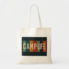 Vintage Camp Life Typography Tote Bag
