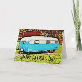 Vintage Camper Anhangwagen Vaderdag Kaart (Voorkant)