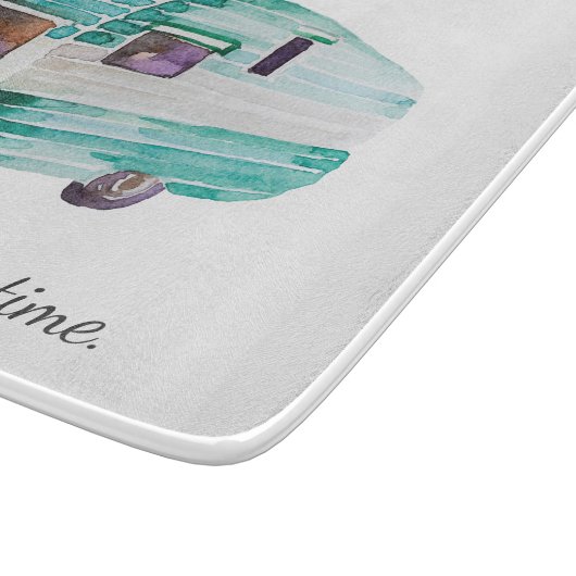 Vintage Camper Camping Cutting Board Snijplank (Hoek)