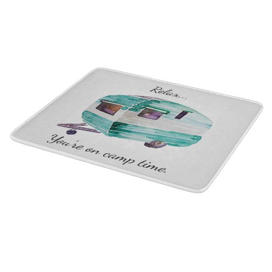 Vintage Camper Camping Cutting Board Snijplank (Hoek)