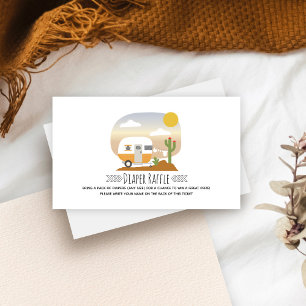 Vintage Camper Desert Baby shower Diaper Raffle Informatiekaartje