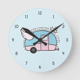 Vintage Camper Trailer Ronde Klok