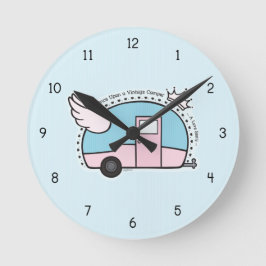 Vintage Camper Trailer Ronde Klok