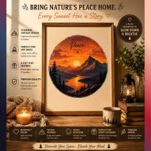 Vintage-campfire-zonsondergangsposter | Rustische
