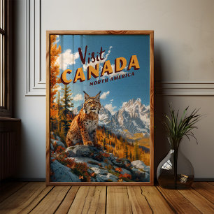 Vintage Canada Lynx Reis Poster
