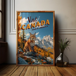 Vintage Canada Lynx Reis Poster